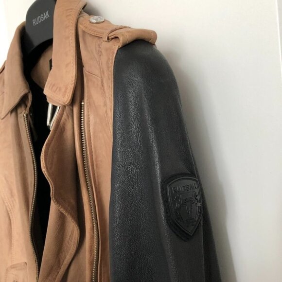 Rudsak  Two-Tone Leather Biker Jacket - Picture 7 of 9